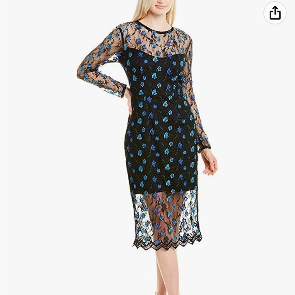 Dress The Population Sophia Floral Embroidered Lace Dress S